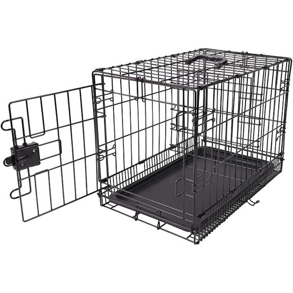 Amazon Basics Portable Foldable Metal Dog Crate (Black)