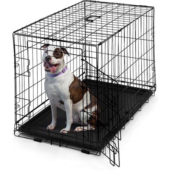 CAPHAUS Foldable Dog Crate with Leak‑Proof Pan & Divider
