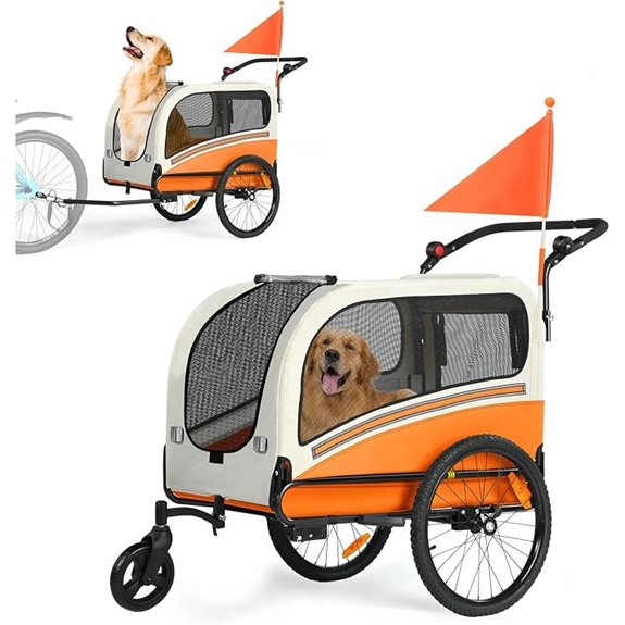 Sepnine Dog Bike Trailer – 110‑lb Capacity Foldable Quick‑Release Wheels