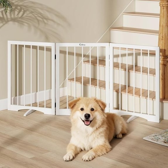 Free Standing Dog Gate Indoor Foldable Dog Gate for Stairs Doorways
