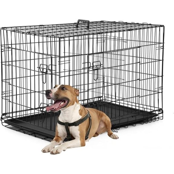 FDW | 36 Foldable Metal Dog Crate | Black | Cage for Medium Dogs