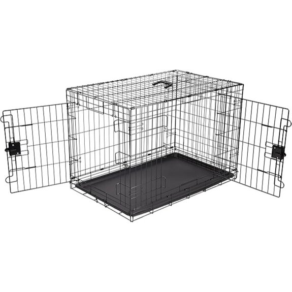 Amazon Basics Foldable Metal Dog Crite with Double Door