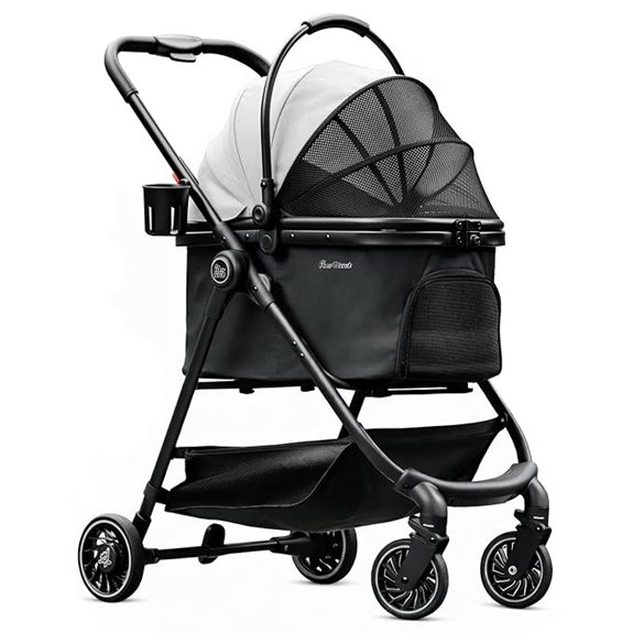 Pet Stroller for Small Dogs & Cats Foldable 33 lb Capacity
