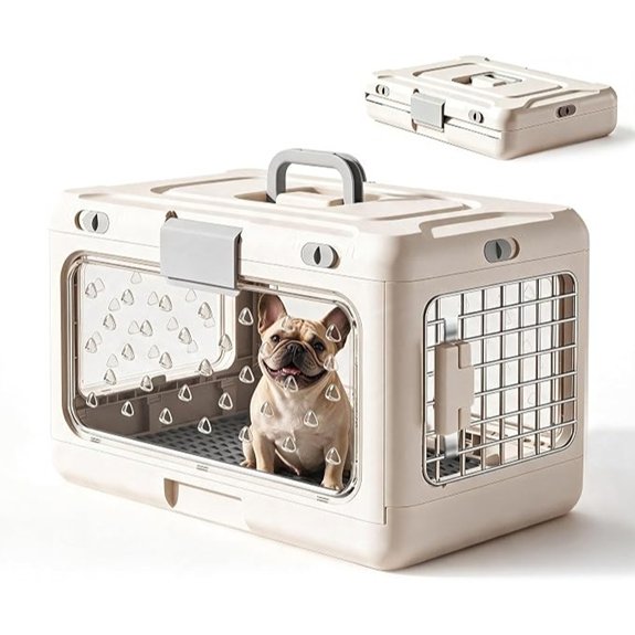 Collapsible Small Dog Crate Hard-Sided Foldable Cat Carrier