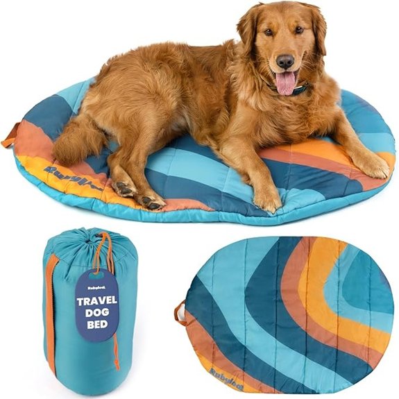 Travel Dog Bed 42x30in Foldable & Packable with Carry Bag Teal