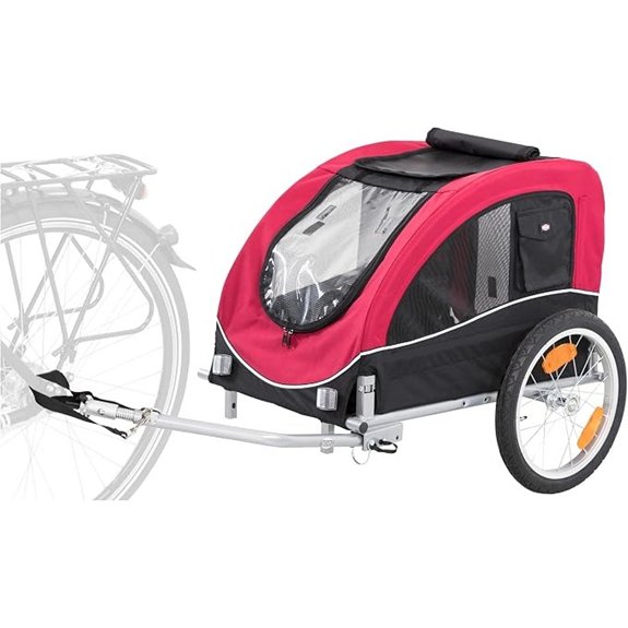 TRIXIE Medium Dog Bike Trailer – Foldable Waterproof 48 lb Capacity