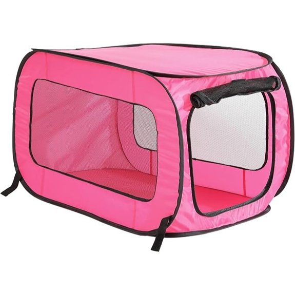 Portable Collapsible Pop Up Kennel 32.5 L x 19.5 W x 19.5 H Fuchsia