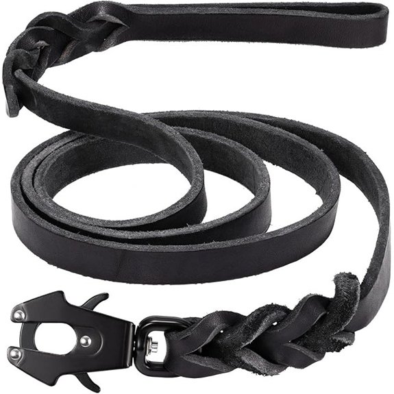 GEIT Genuine Leather Heavy Duty Dog Leash for Medium and Large Dogs