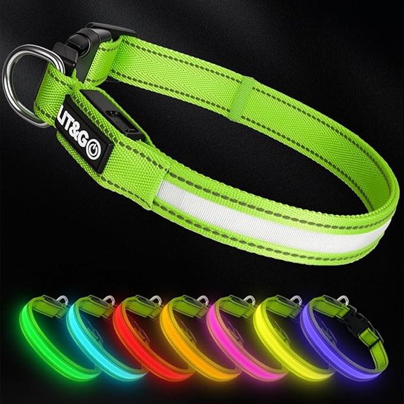 Light up Collars for Dogs at Night 7-Color Glow USB C Rechargeable