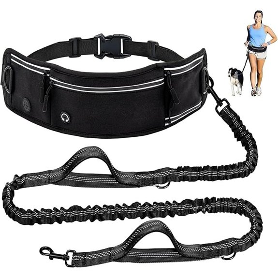 Skmeditec Hands‑Free Dog Leash with Waist Bag