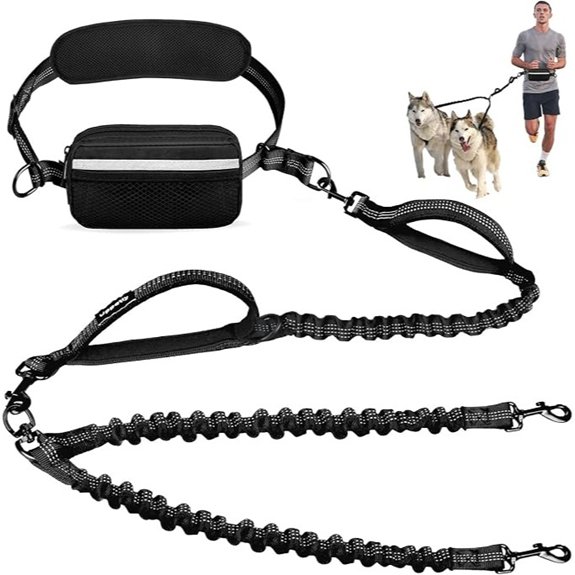Uppetly Hands-Free Double Dog Leash with Pouch