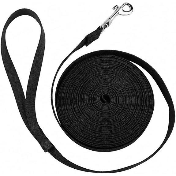 ZUFECY 30‑ft Heavy‑Duty Nylon Dog Leash Black