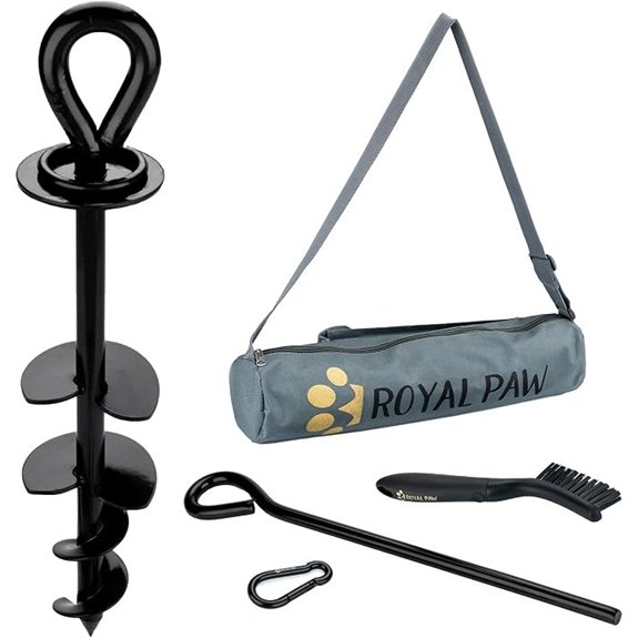 ROYAL-PAW Heavy Duty Dog Tie Out Stake (Midnight Black)