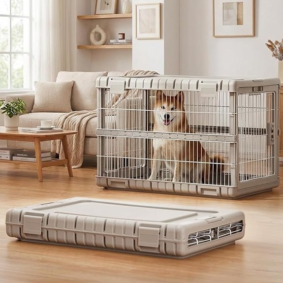 ZOMISIA 36 L Collapsible Dog Crate for Dogs Heavy Duty Dog Kennel Indoor