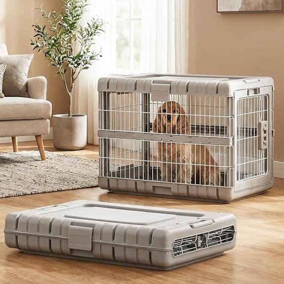 ZOMISIA 28 L Collapsible Dog Crate for Dogs Heavy Duty Dog Kennel Indoor
