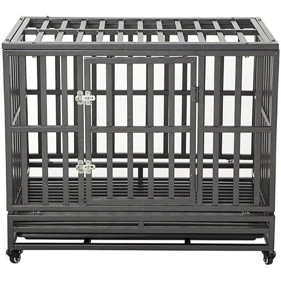 LUCKUP 38 Heavy Duty Dog Cage with Wheels