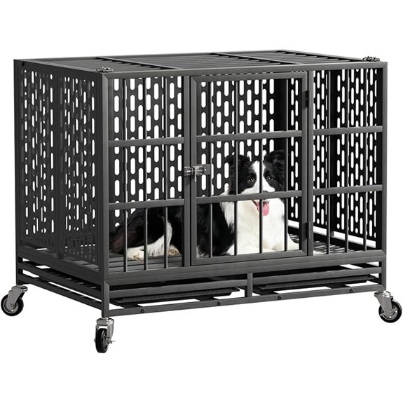 Snuowu 38 Heavy Duty Dog Crate with WheelsSnuowu 38 Heavy Duty Dog Crate with Wheels
