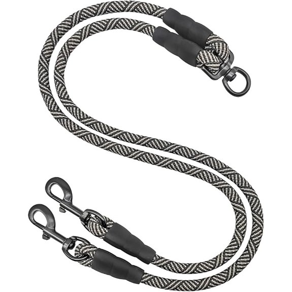 Double Dog Leash Coupler Heavy Duty Extension Rope for Two Large Dog