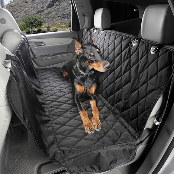 4Knines Heavy-Duty Rear Seat Cover for Dogs Black