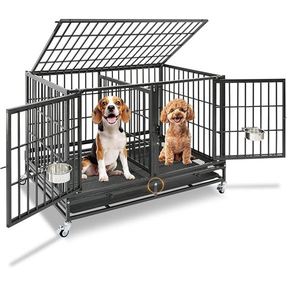 heavy duty double dog crate