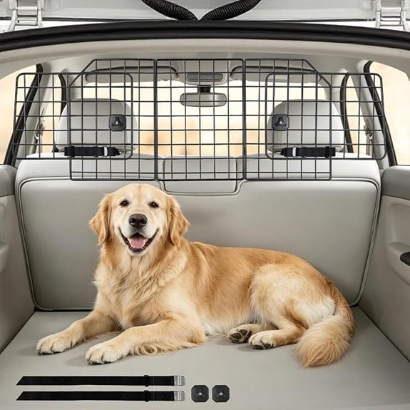 rabbitgoo Dog Car Barrier for SUV Heavy-Duty Steel Wire Pet Gate Foldable