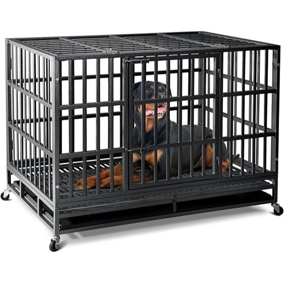 Oranland 48 Inch Heavy Duty Dog Crate,Upgraded Baseplate for Large Dogs