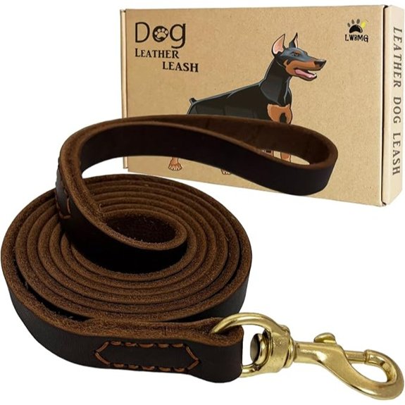 Leather Dog Leash 6ft Heavy Duty Training Leash for Large Medium Dogs