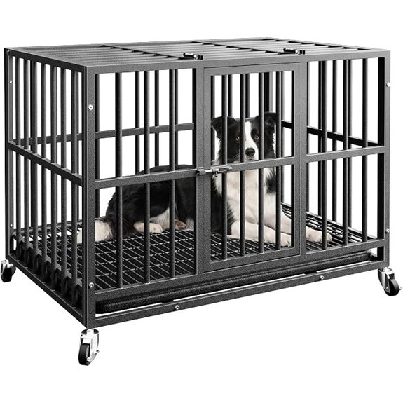 38 Inch Heavy Duty Dog Crate Escape-Proof for Medium Dog Breeds