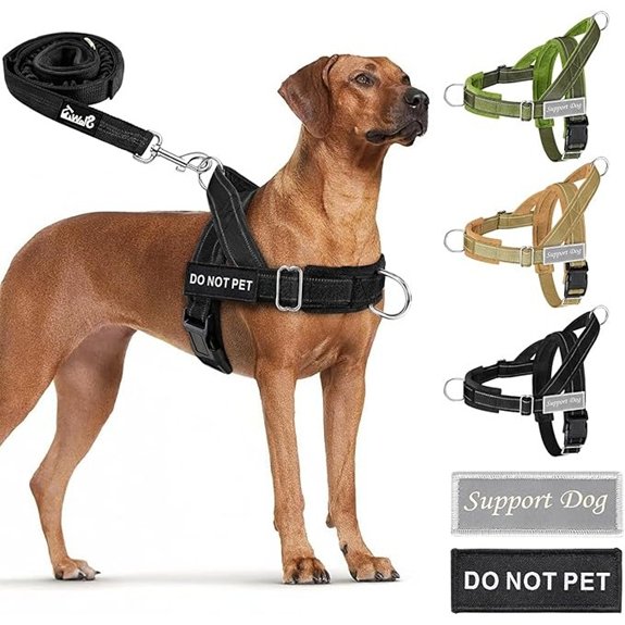 SlowTon No Pull Dog Harness and Leash Set - Heavy Duty Soft Padded