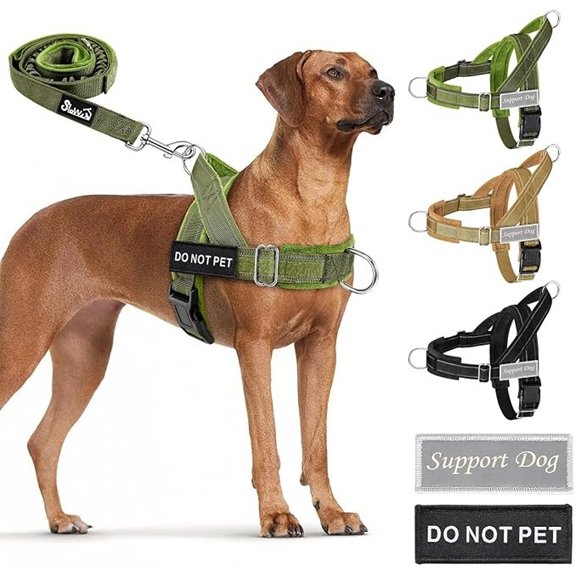 SlowTon No Pull Dog Harness and Leash Set - Heavy Duty Soft Padded