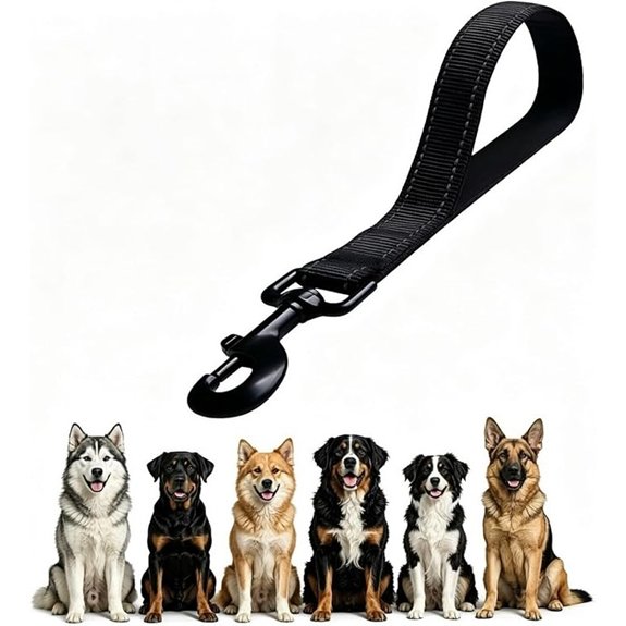 Short Nylon Dog Lead - Heavy Duty Reflective 12 Handle