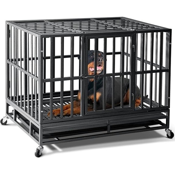 Oranland 38 Inch Heavy Duty Dog Crate,Upgraded Reinforced Baseplate