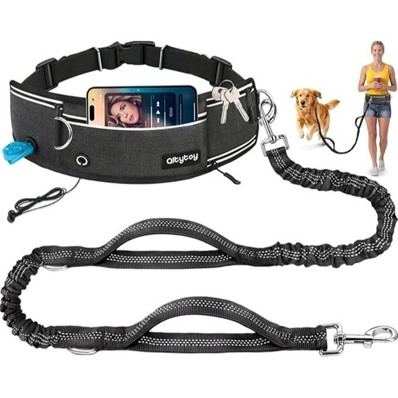 Hands Free Dog Leash 240LB Heavy Duty Retractable with Fanny Pack