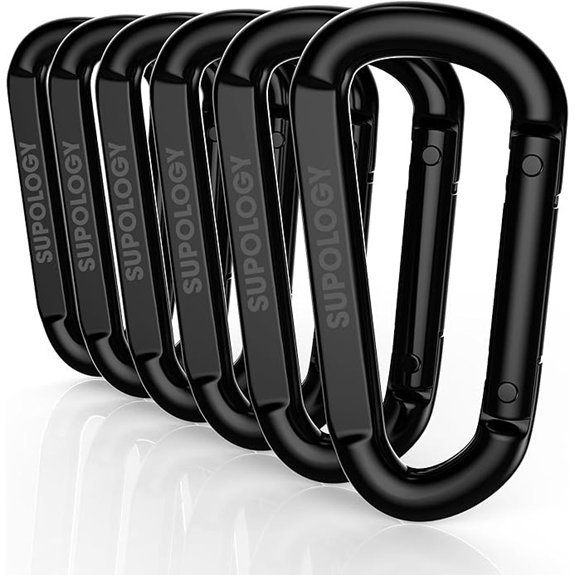 Heavy Duty Steel Carabiner Clip 1100lb D-Shaped Hook