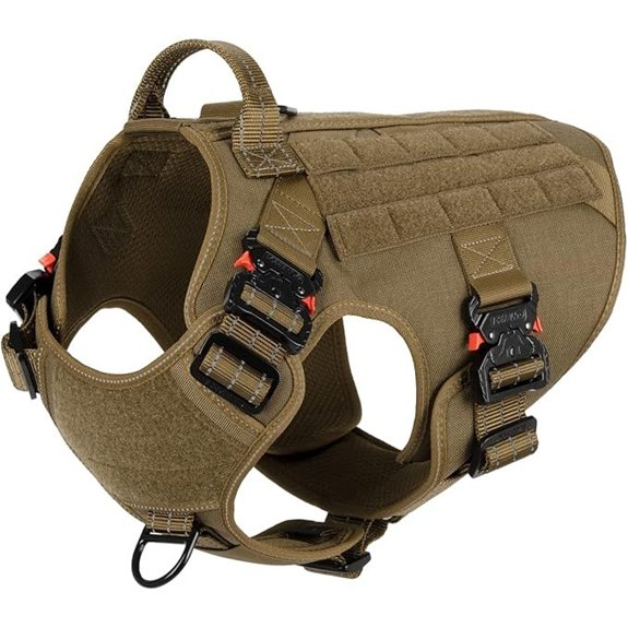 ICEFANG Tactical Dog Harness for Large Dogs,Full Metal Buckles Dog Vest