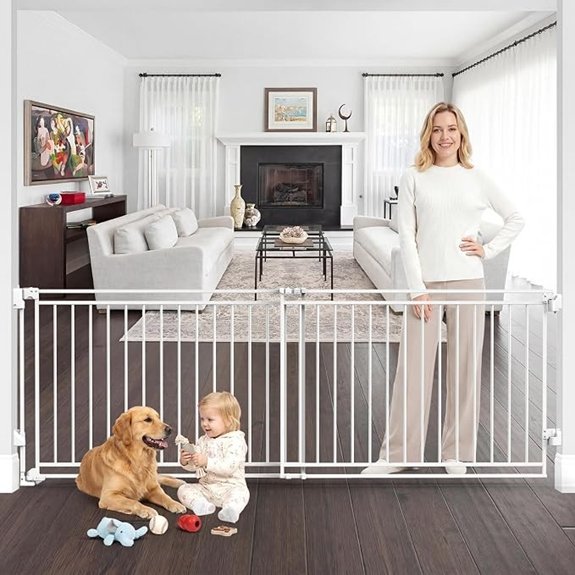 45-80 Extra Wide Baby Gate for Large Openings Metal Heavy Duty Dog Gate