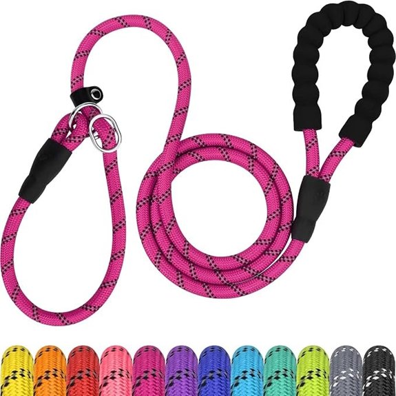 TagME Slip Lead for Dogs No Pull Training Leash Padded Handle (Hot Pink)