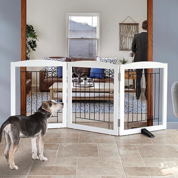 ZJSF Freestanding Indoor Dog Fence White 24 Height 3 Panels