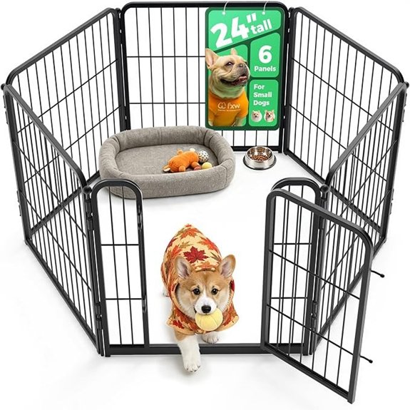 FXW Homeplus Indoor Dog Playpen 24 H 6 Panels for Puppies & Small Dogs