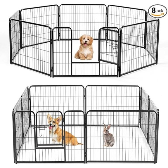 NEWBULIG Dog Playpen Indoor 8 Panels 24 Inch Metal Outdoor Dog Fence Pen