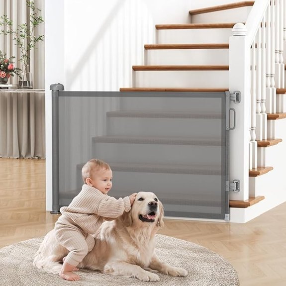 Retractable Baby Gate for Stairs & Doorways Dog Gate Indoor Outdoor