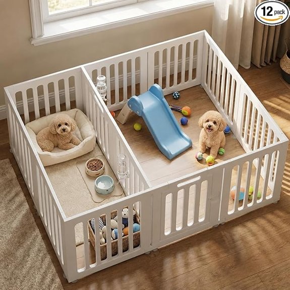 VNE Dog Playpen Indoor with Door Portable Puppy Playpen 12-Panel Pet Pen