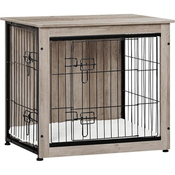 DWANTON 27 Dog Crate Furniture Dog Kennel Indoor with Waterproof Cushion