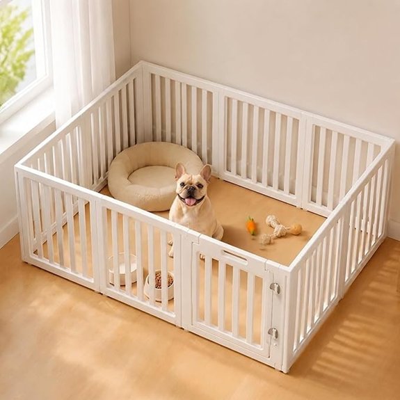 EVERFRONT Dog Playpen Indoor Puppy Playpen White 24 H 10 Panels