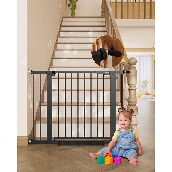 InnoTruth 29.6-39.1 in Wide Baby Gate for Stairs and Doorways Black