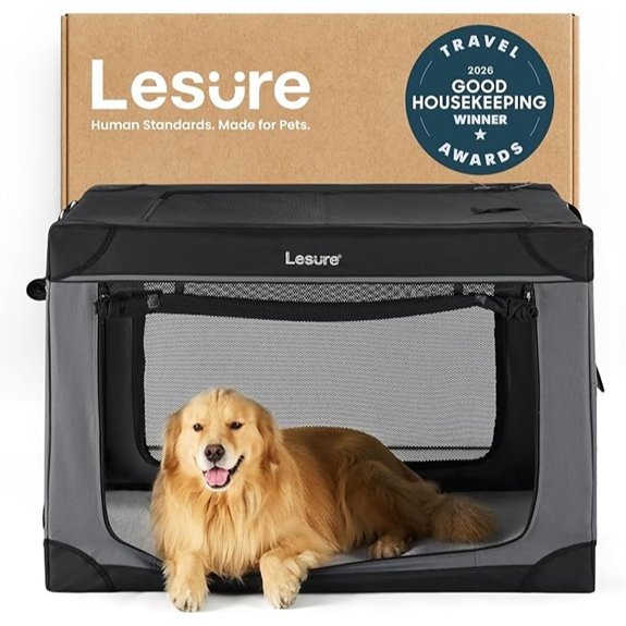 Lesure Shown on Today Show Soft Collapsible XL Dog Crate 42in Black