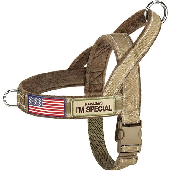 Forestpaw No Pull Dog Harness with Large Handle,Comfortable,M,Brown
