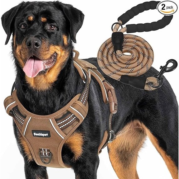 Beebiepet Tactical No Pull Dog Harness with Leash Large Brown