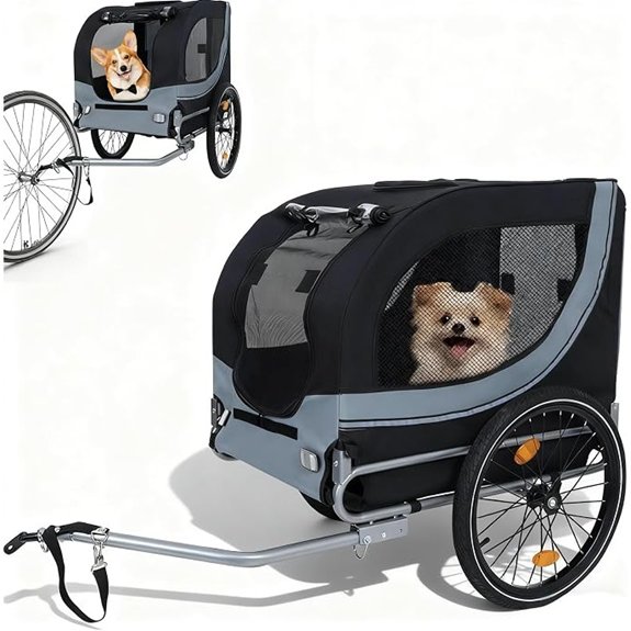 Dog Bike Trailer for Large Dogs 132 lbs Pet Bicycle Carrier