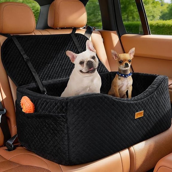 BLVRYVIO Large Dog Car Seat for Medium Sized Dogs Under 55lbs or 2 Smalls